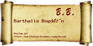 Barthalis Bogdán névjegykártya
